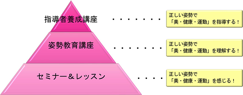 正しい姿勢に関連する『美・健康・運動』に関して、さらに一歩先の理解、また指導する人になる!